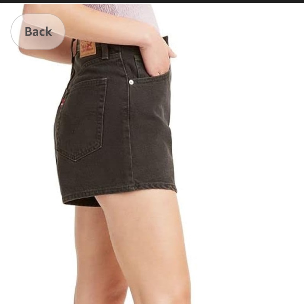 Levi's Black High Waist Denim Shorts - Picture 3 of 3